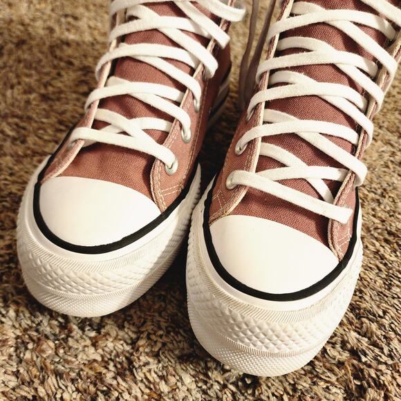 Converse Shoes - Converse Platform High Top Dusty Rose Pink Sneakers Size 6